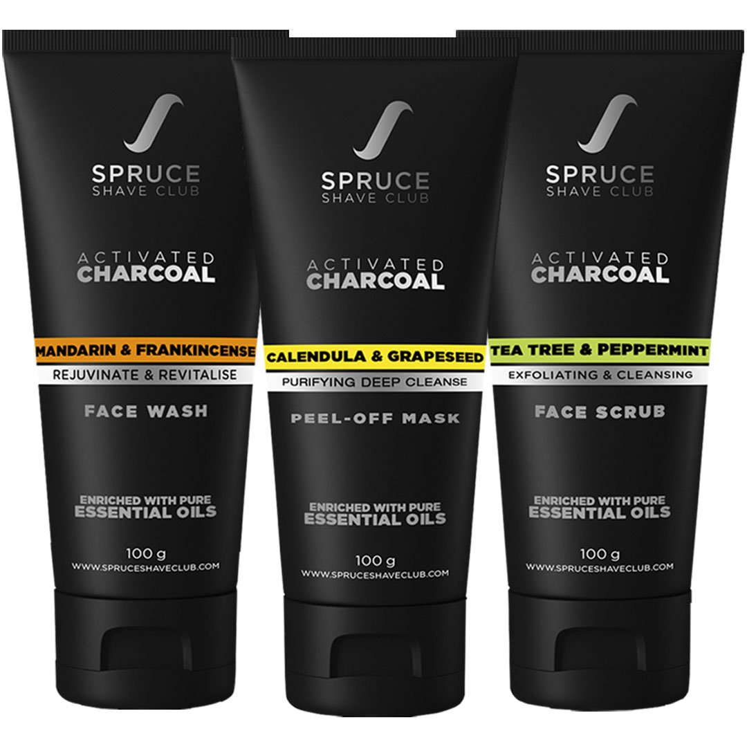 Charcoal Facial Kit | Face Wash, Face Scrub, Peel Off Mask | SSG Exclusive - SpruceShaveClub
