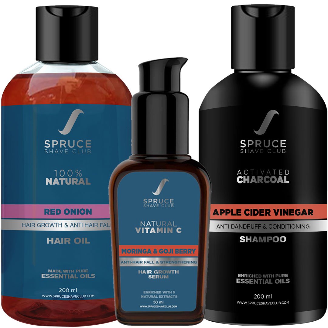 Anti Dandruff Kit | Hair Oil, Hair Serum, Charcoal Shampoo - SpruceShaveClub