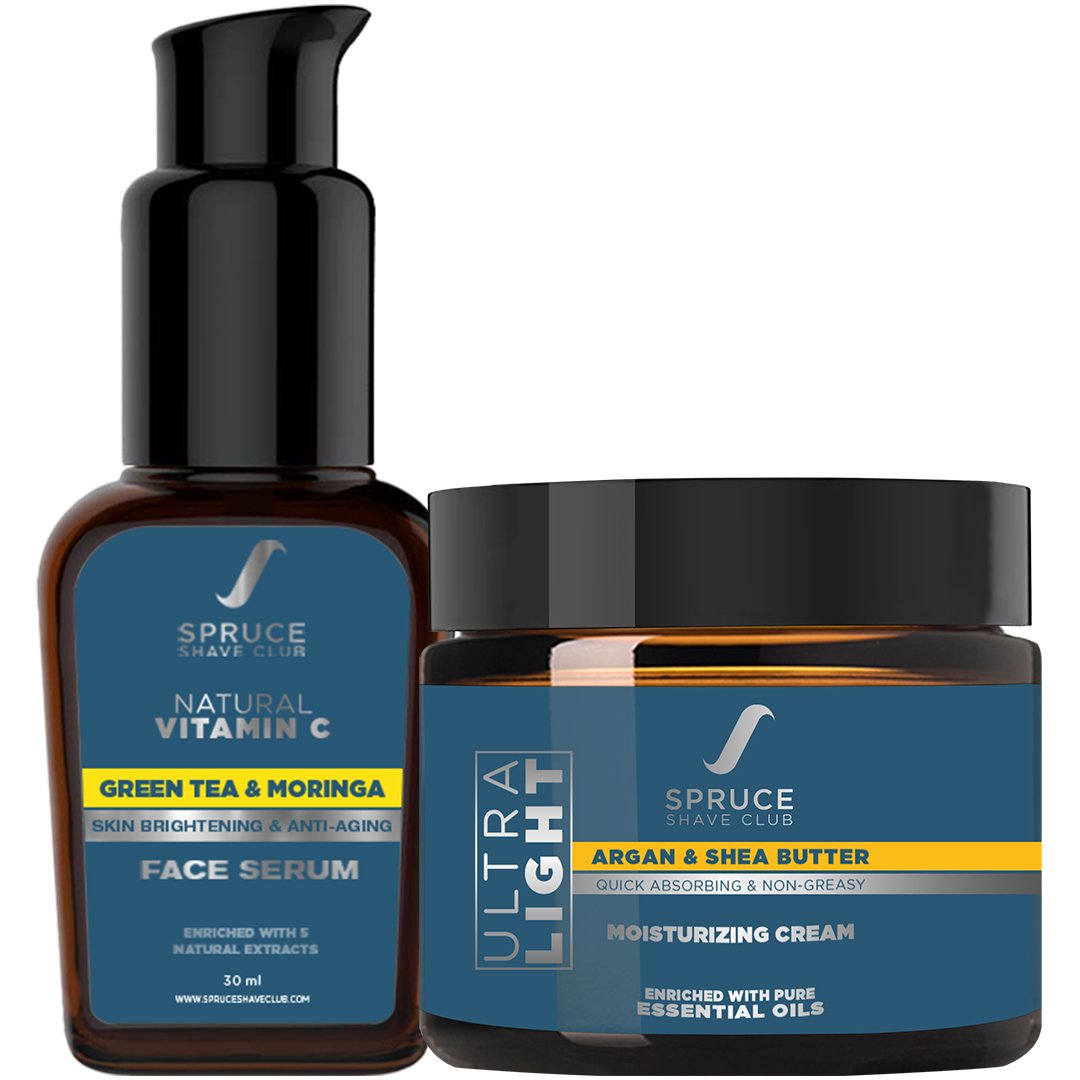 Skin Hydration Duo | Vitamin C Face Serum, Daily Moisturizing Cream - SpruceShaveClub