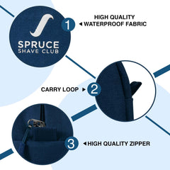 Spruce Shave Club Waterproof Toiletry Bag For Men & Women | Travel Toiletry & Shaving Bag | Durable & Long Lasting Material | Organizer for Cosmetics, Makeup, Travel Essentials