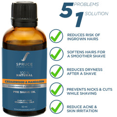 Pre Shave Oil | Cedarwood & Mandarin | 100% Natural - SpruceShaveClub
