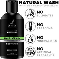 Charcoal Body Wash | Sage & Patchouli - SpruceShaveClub